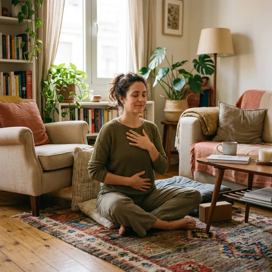 Práctica de respiración consciente en casa